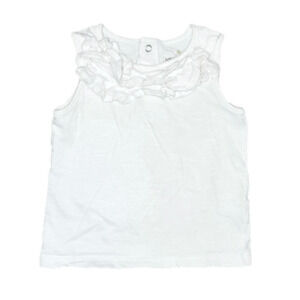 JUMPING BEANS White Tank with Ruffle Detail